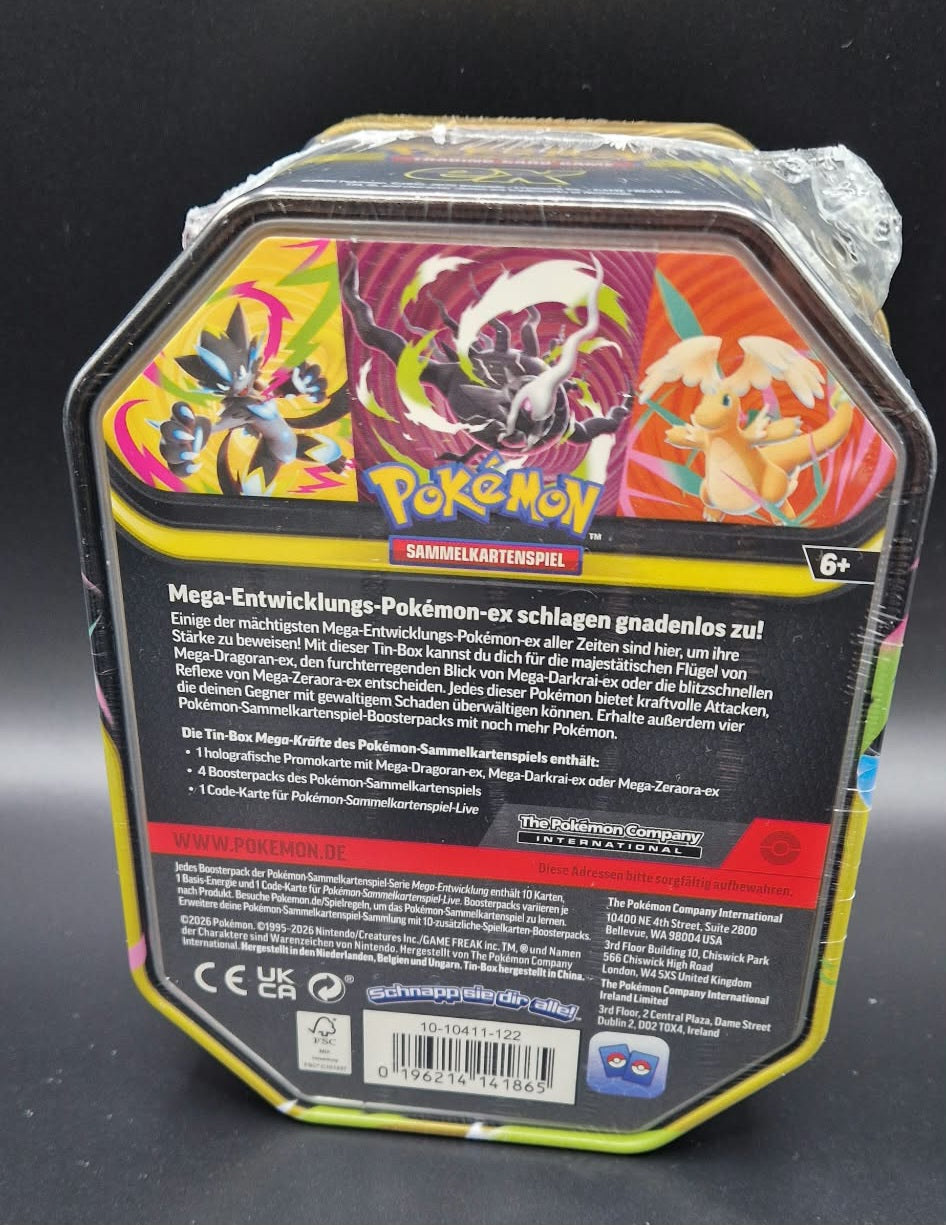 Mega Forces Tins: Mega Zeraora ex Tin-Box-Deutsch