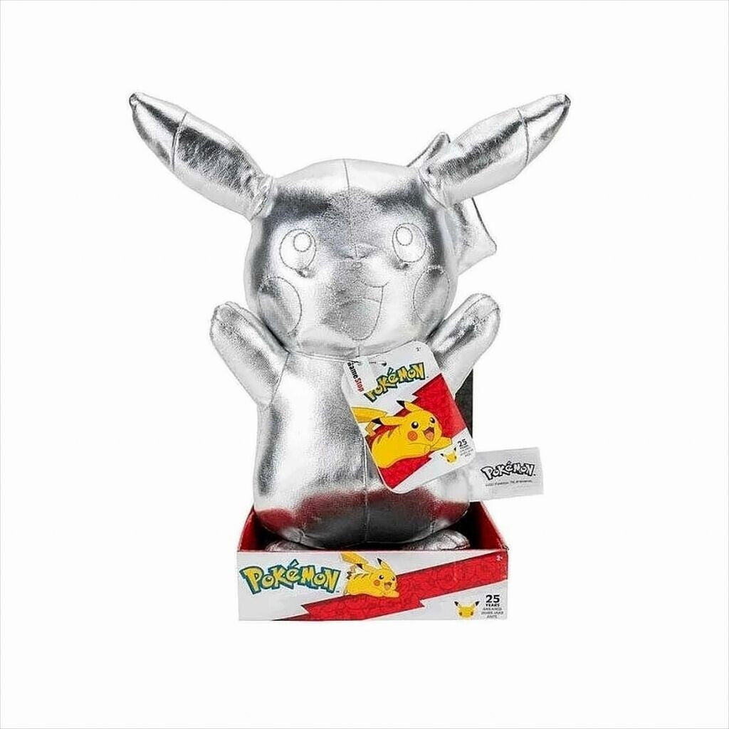 Pikachu Plüsch (Silber, 30cm), 25 Jahre Silbernes Jubiläum - silbernes Plüsch